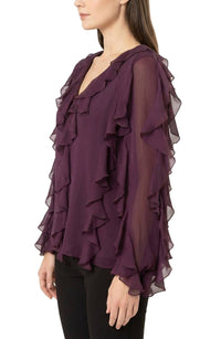 Area Stars Women's Flyn Ruffle Blouse in purple - women's blouse - view 4