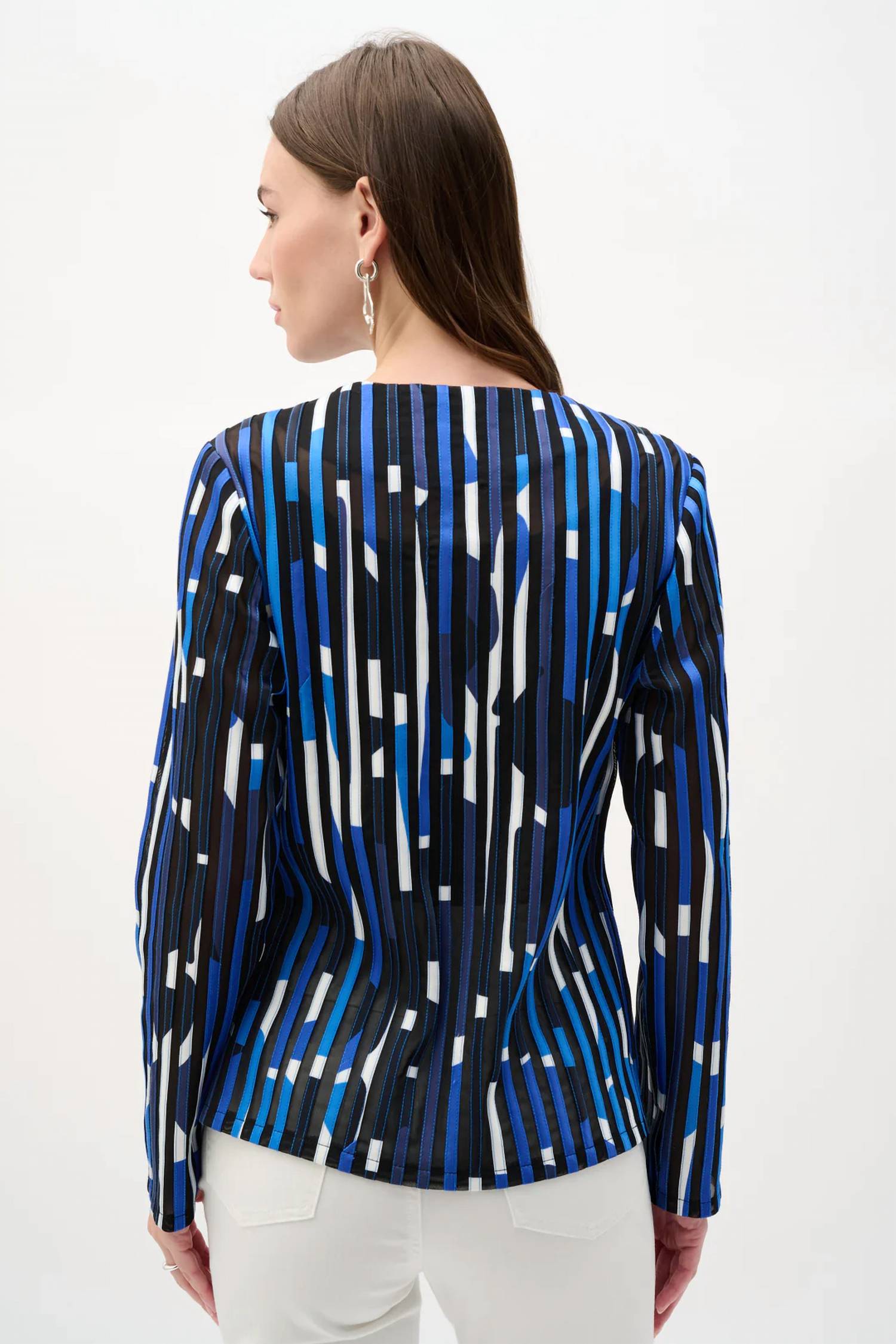 Joseph Ribkoff - Geometric Print Fitted Jacket