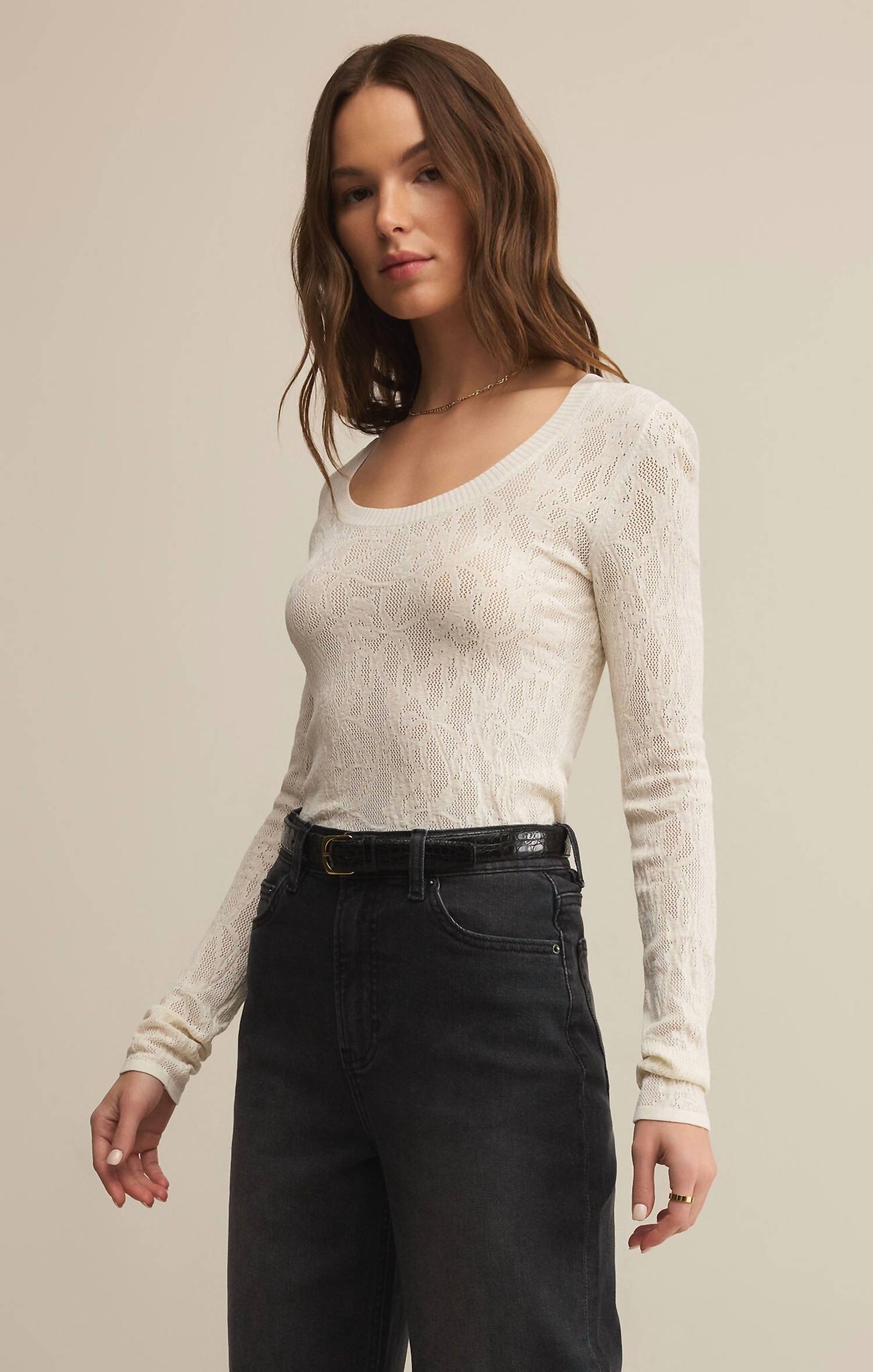 Z Supply - Tibi Scoop Mesh Sweater