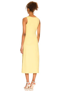 Susana Monaco Side Slit Tank Dress in lemon - women's dress - alternate view