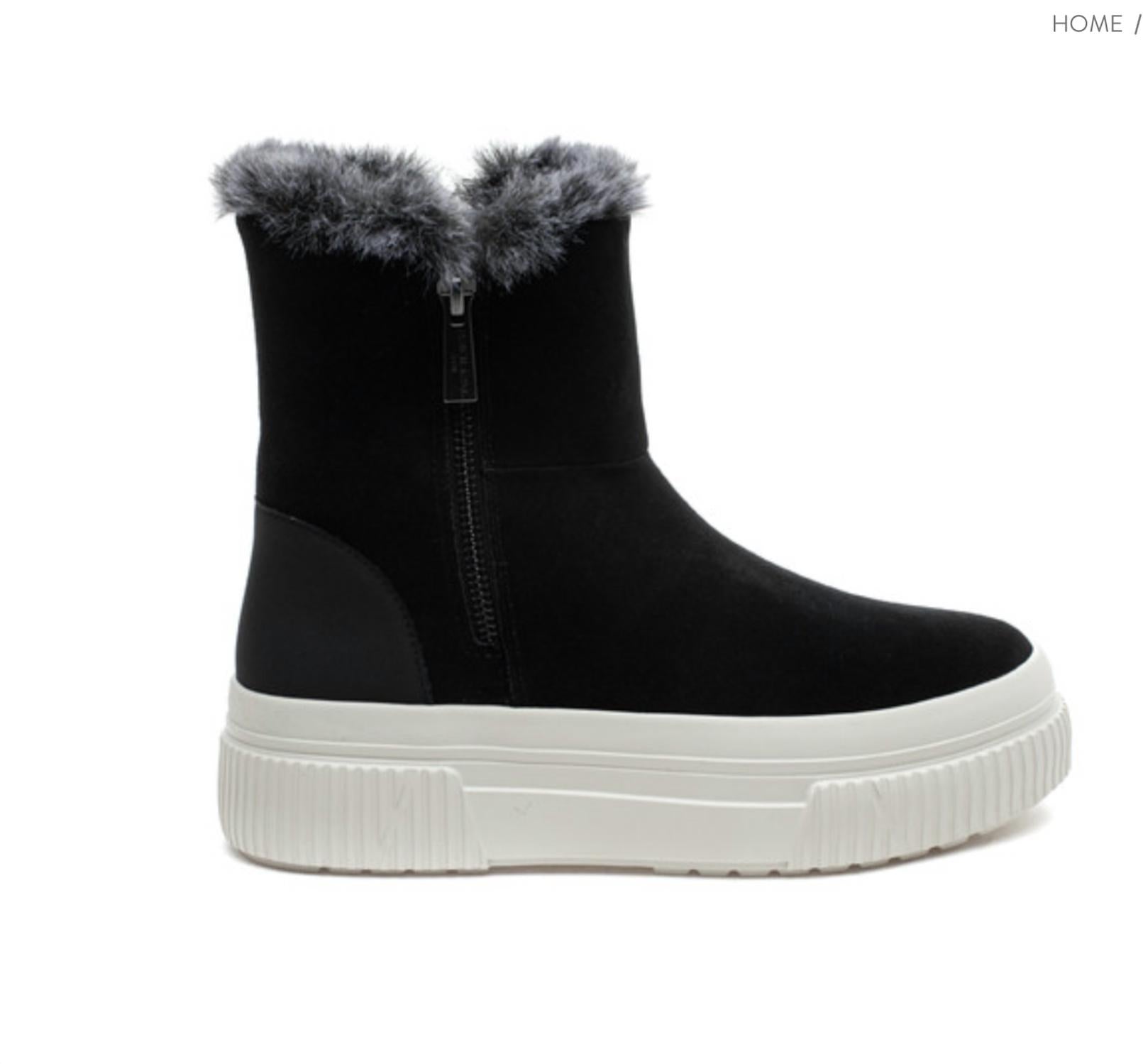 J/SLIDES Women's Wally Boots in black white - women's shoe - alternate view