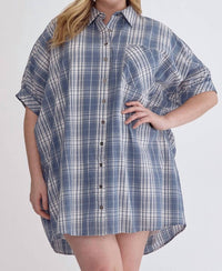 Entro - Surely Charmed Plaid Mini Dress - Plus