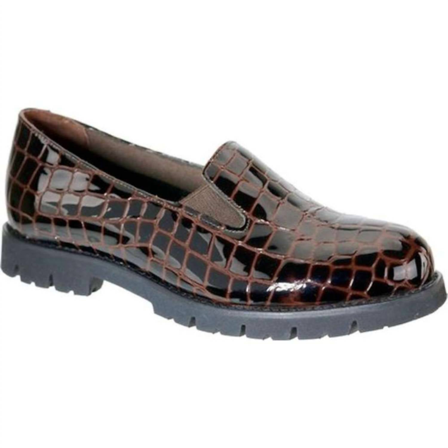 David Tate Women's Pearl Leather Loafers in brown croco - women's flats