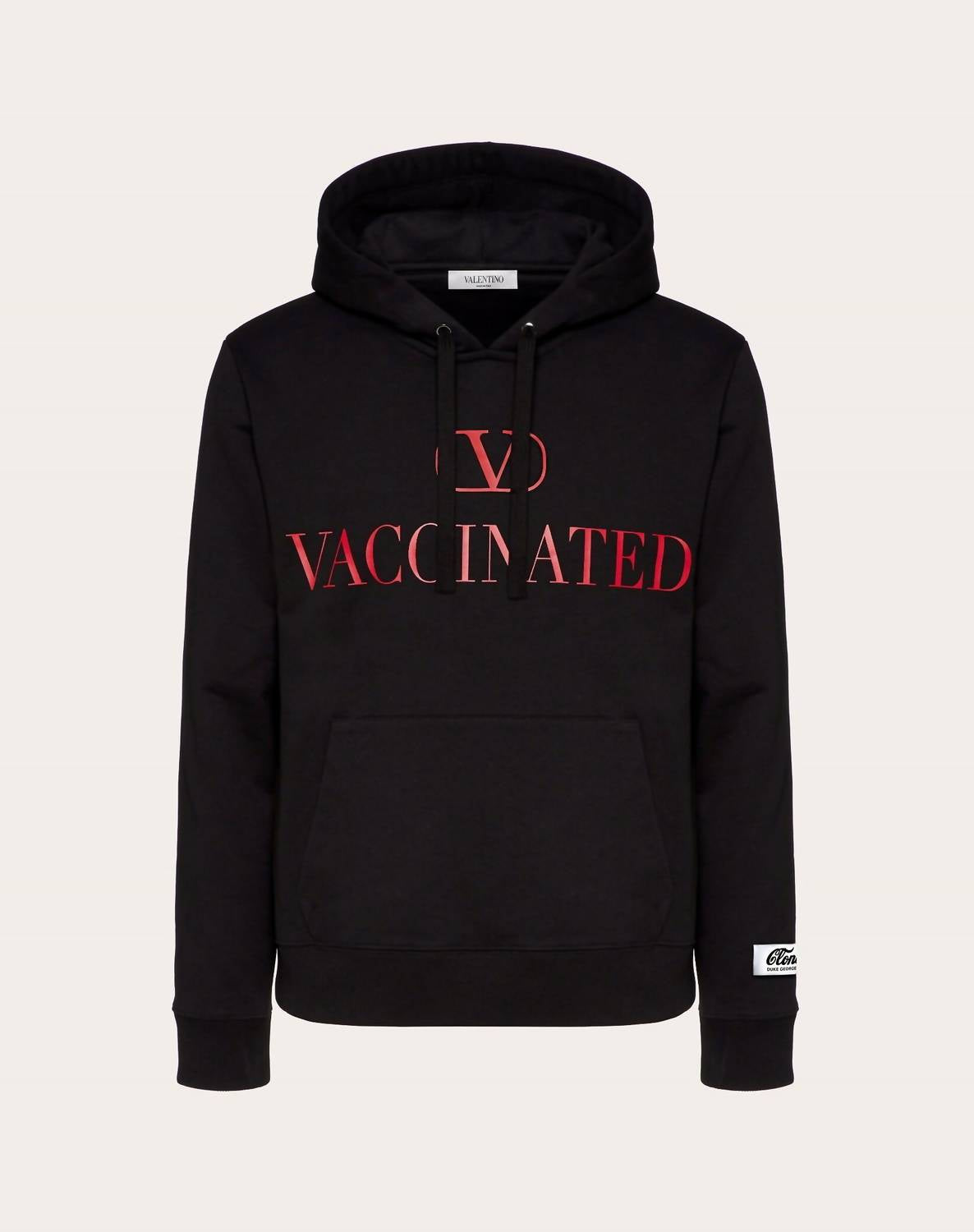 Cloney Vaccinated Hoodie in black - men's shirt - view 4