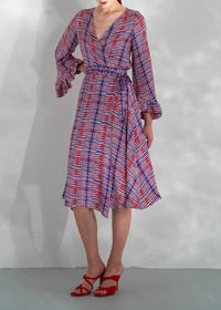 Alessandro Enriquez - Vibrant Wrap Midi Dress