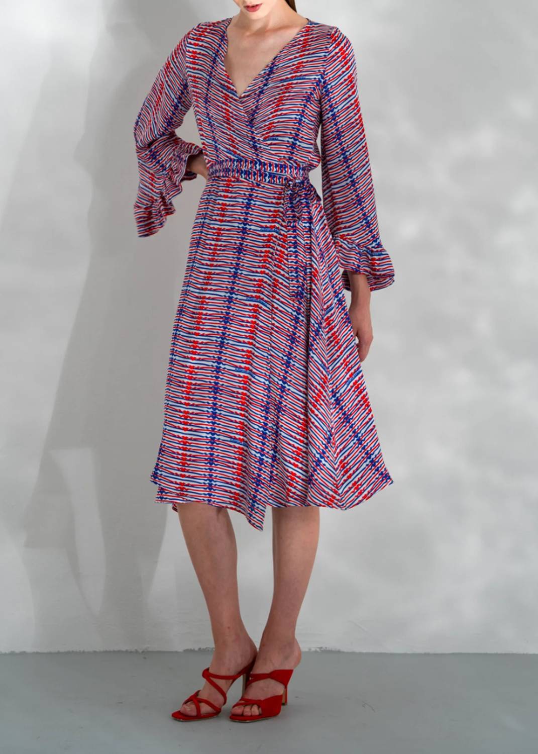 Alessandro Enriquez - Vibrant Wrap Midi Dress