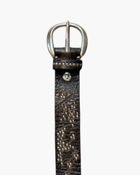 B.Belt Women's Starleen Leather Belt in anthracite silver - women's accessory - detail view