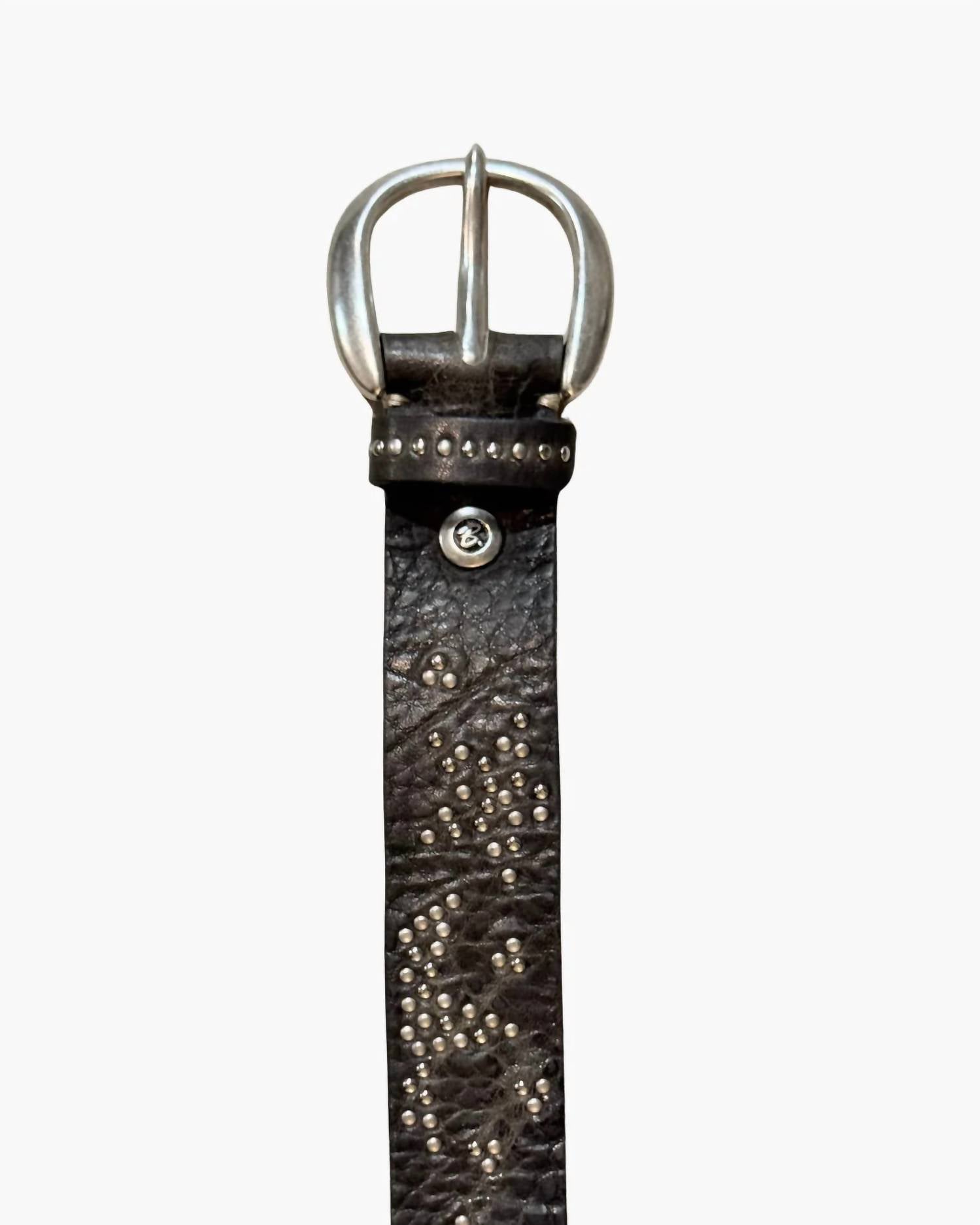 B.Belt Women's Starleen Leather Belt in anthracite silver - women's accessory - detail view