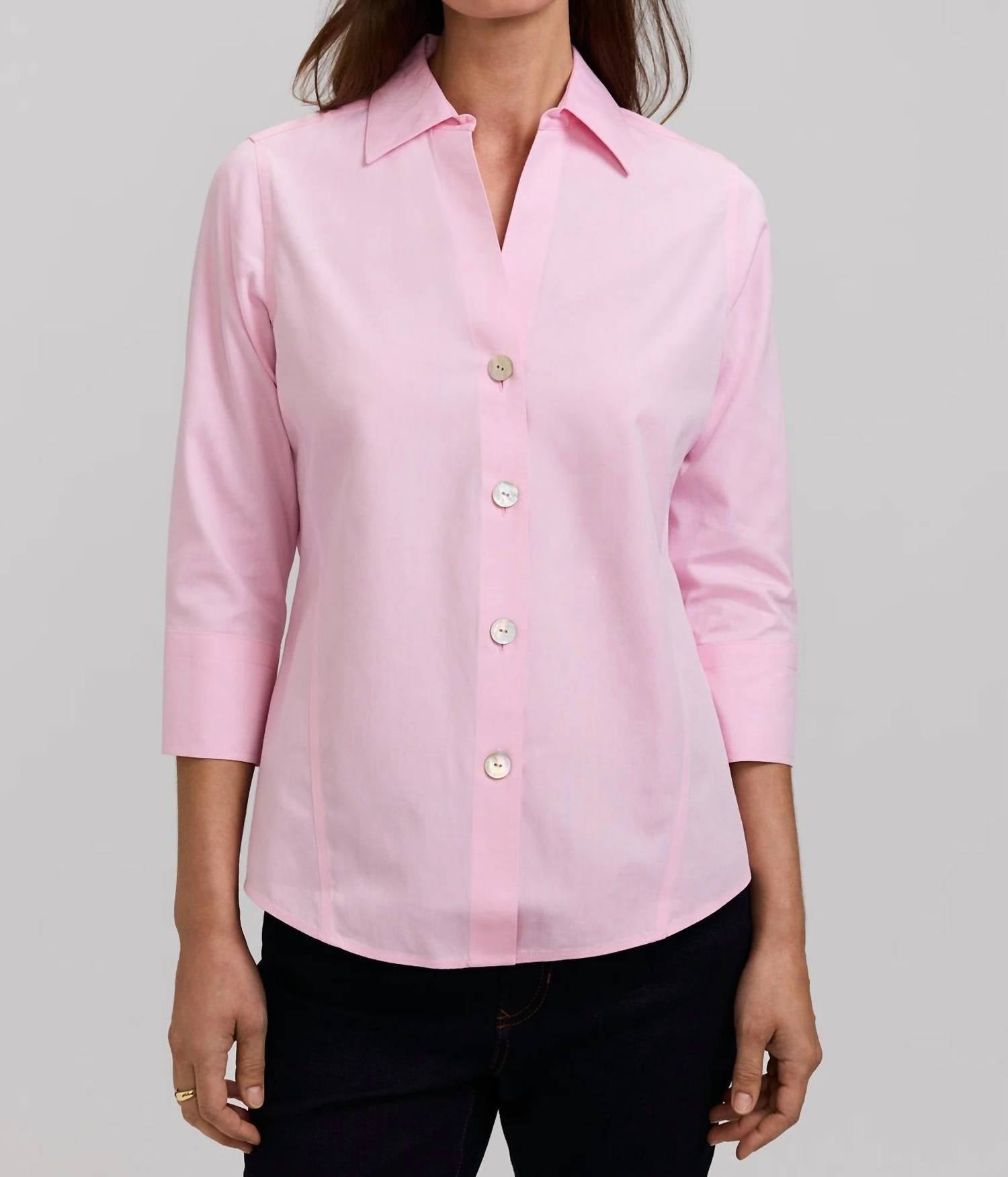 Foxcroft - Paityn No Iron 3/4 Sleeve Top