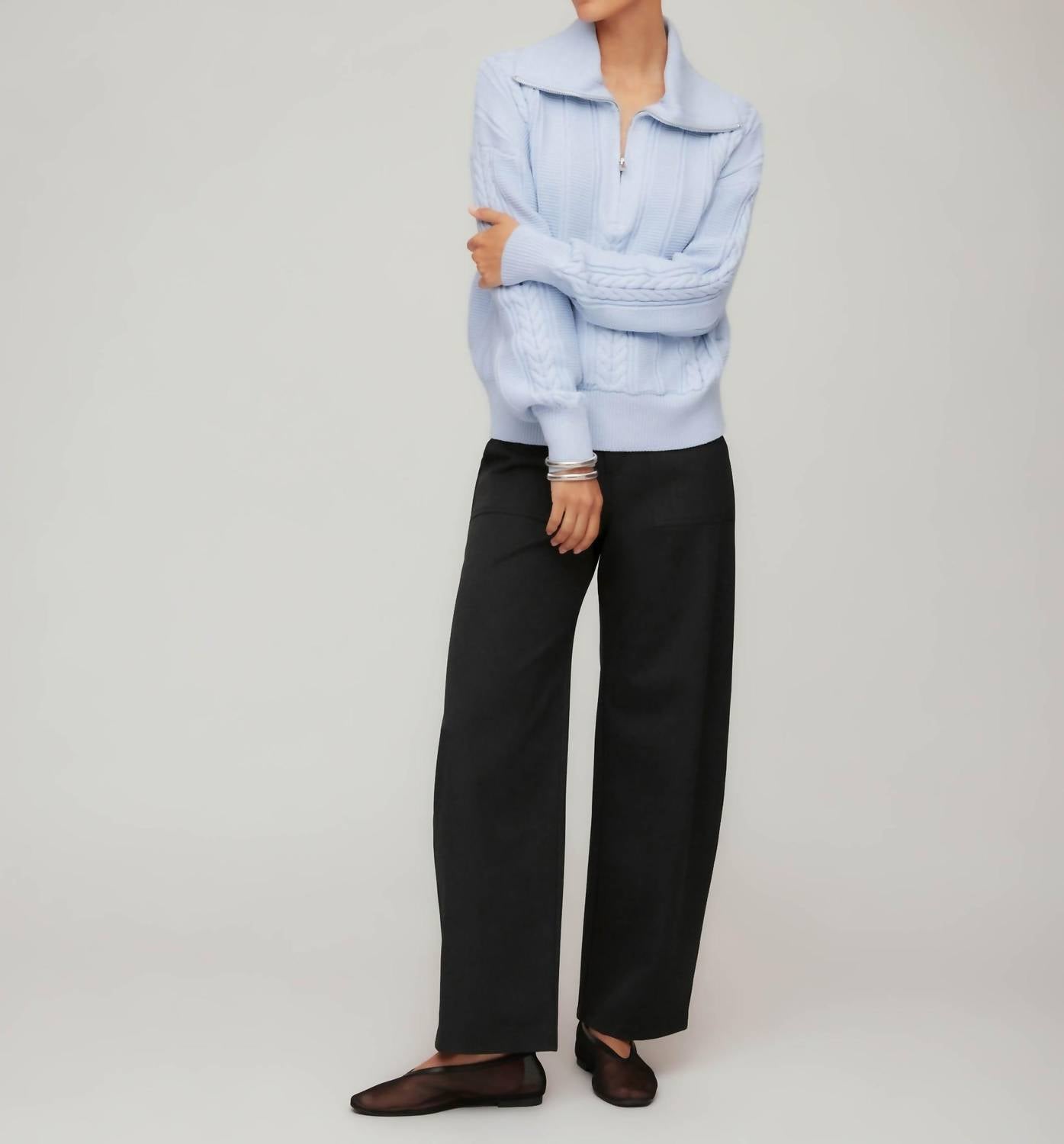 Fifteen Twenty Stevie Barrel Leg Ankle Pant in charcoal - women's jeans
