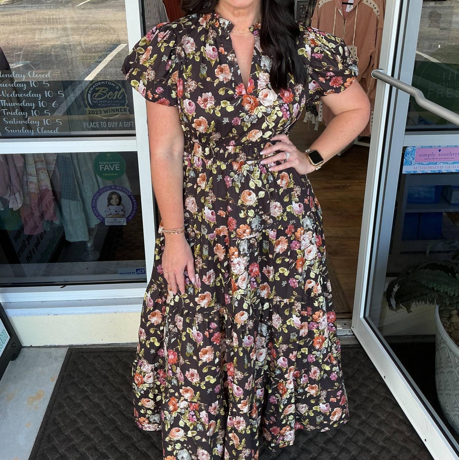 Entro - Floral Tiered Midi Dress