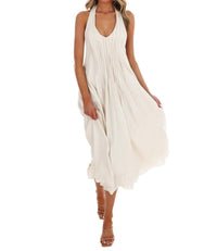 In February - Women's Softly Flowing Halter Midi Dress