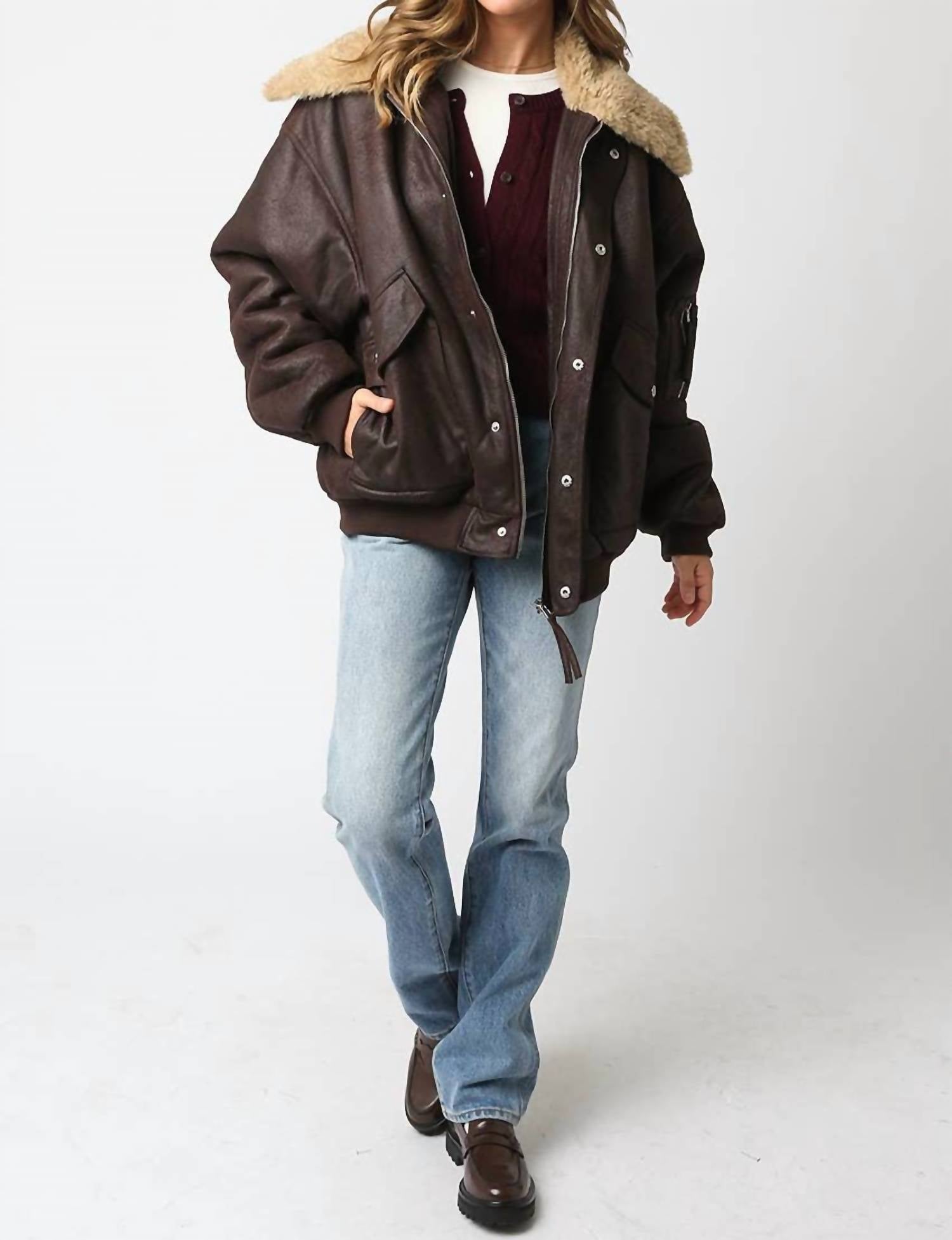 Olivaceous - Aspen Pu Bomber Jacket