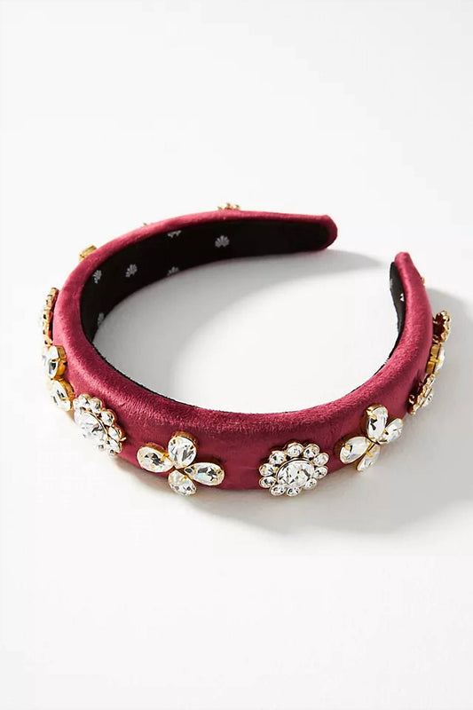 Lele Sadoughi - Women's Merlot Swarovski Crystal Medallion Alice Headband