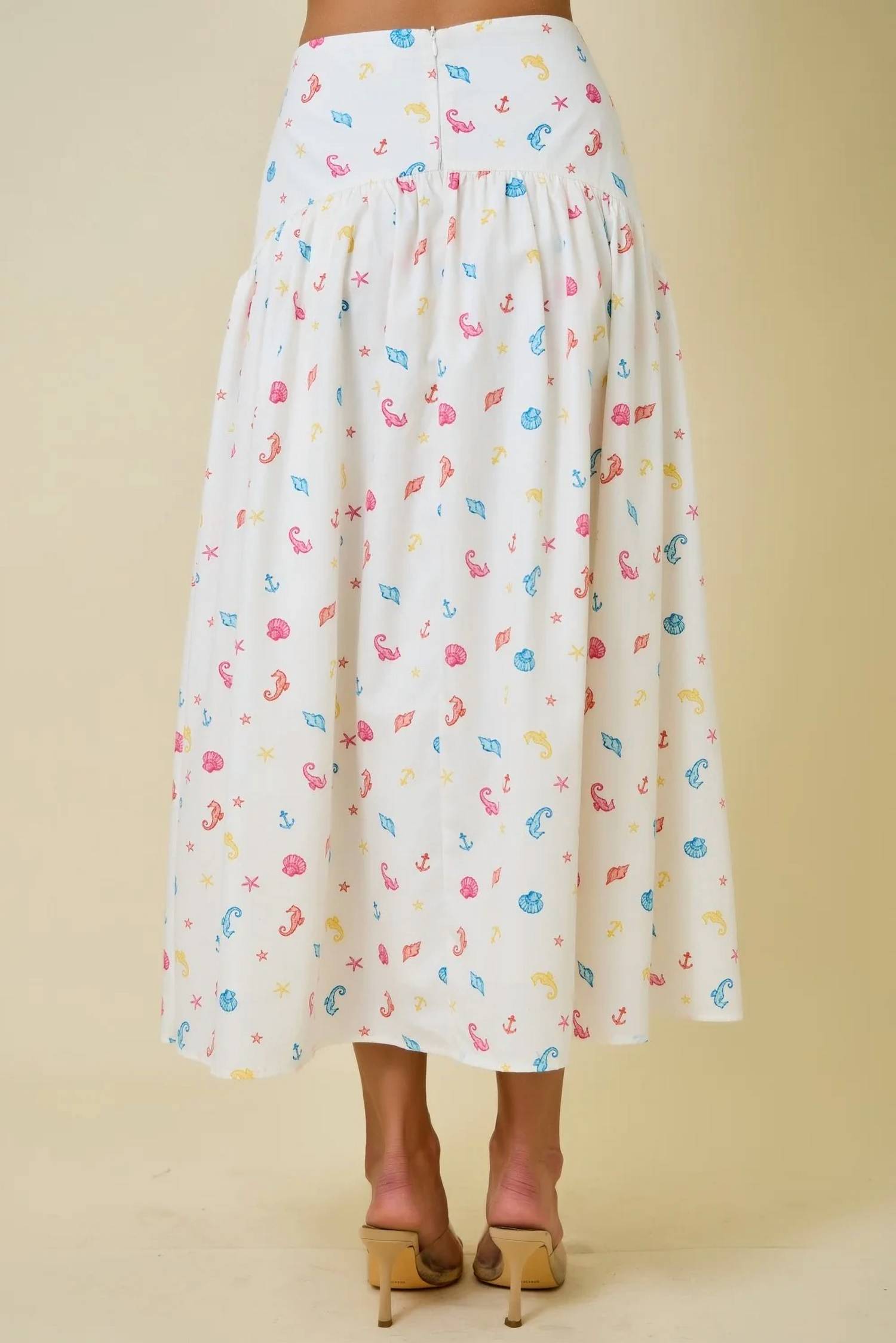 Day + Moon - Coastal Print Maxi Skirt