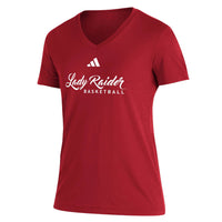 adidas Women's Raider V-neck Tee in red - women's t-shirt