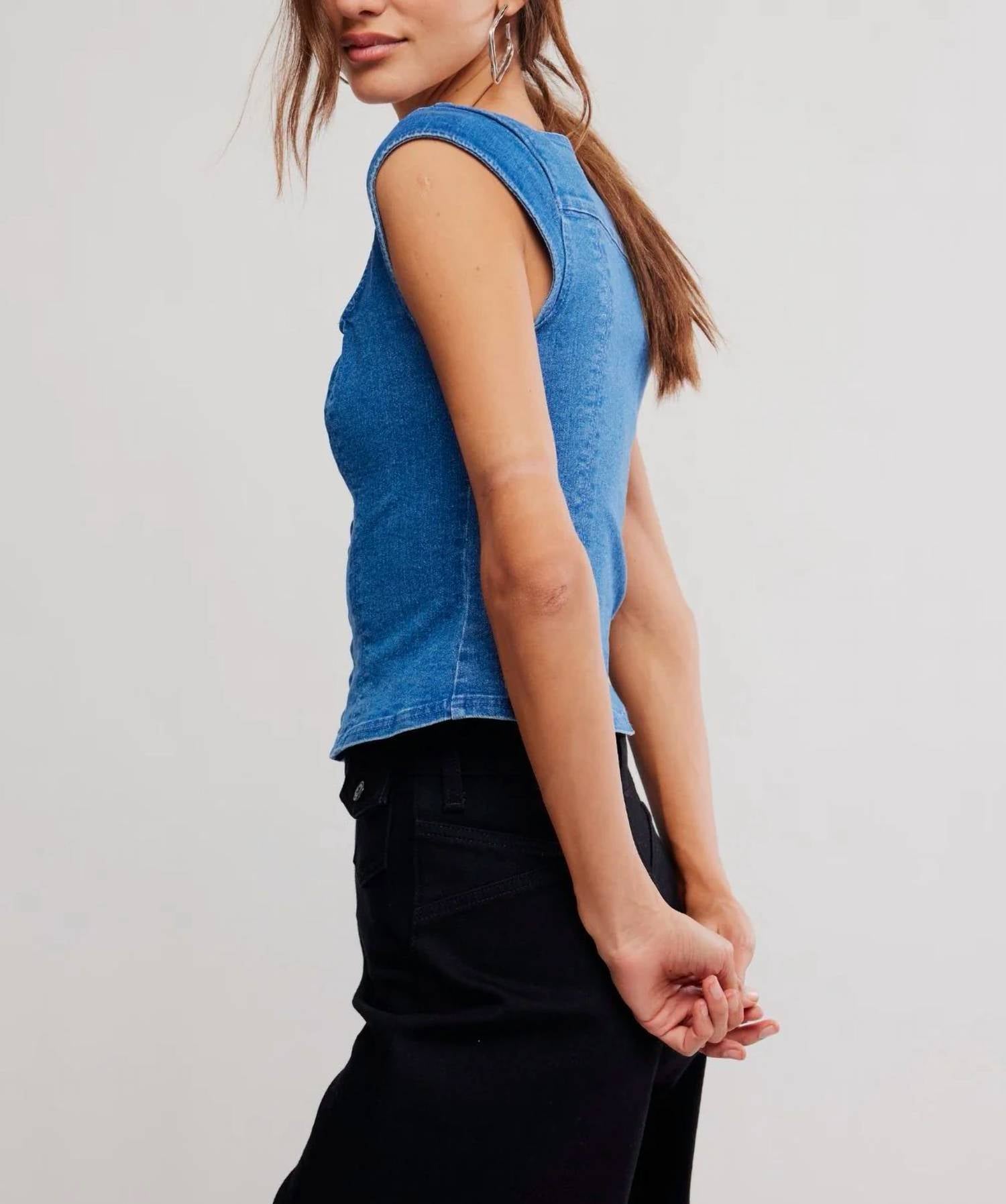 Free People - Marilyn Denim Corset Top