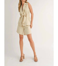 Sage The Label - Sunlit Open Front Blazer Vest