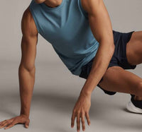 RHONE Invictus Training Tank Top in blue stone - men's tank top - alternate view