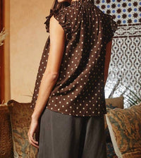 Bucketlist - Pretty Ruffle Neck And Shoulder Blouse