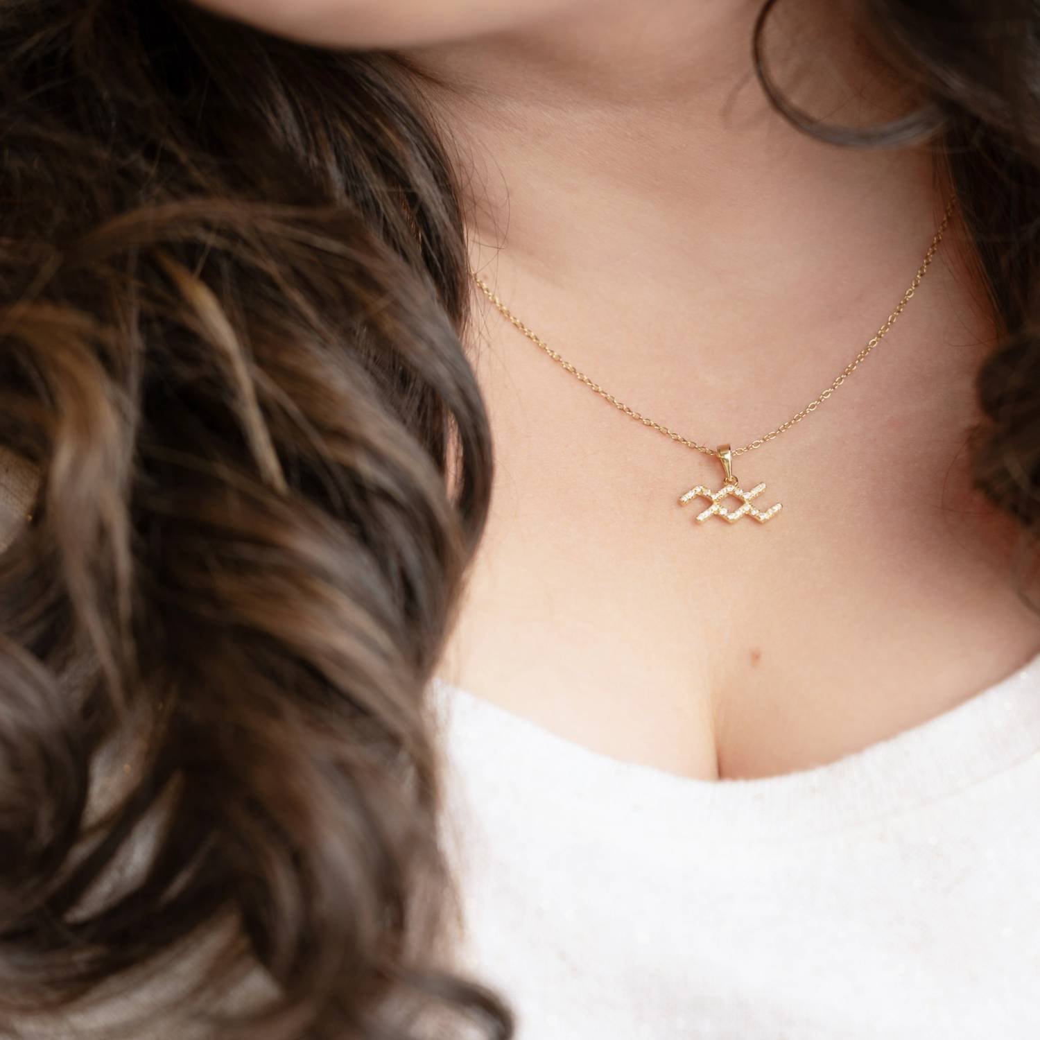 Starlette - Women's Aquarius Necklace With Sparkly Cz Stones
