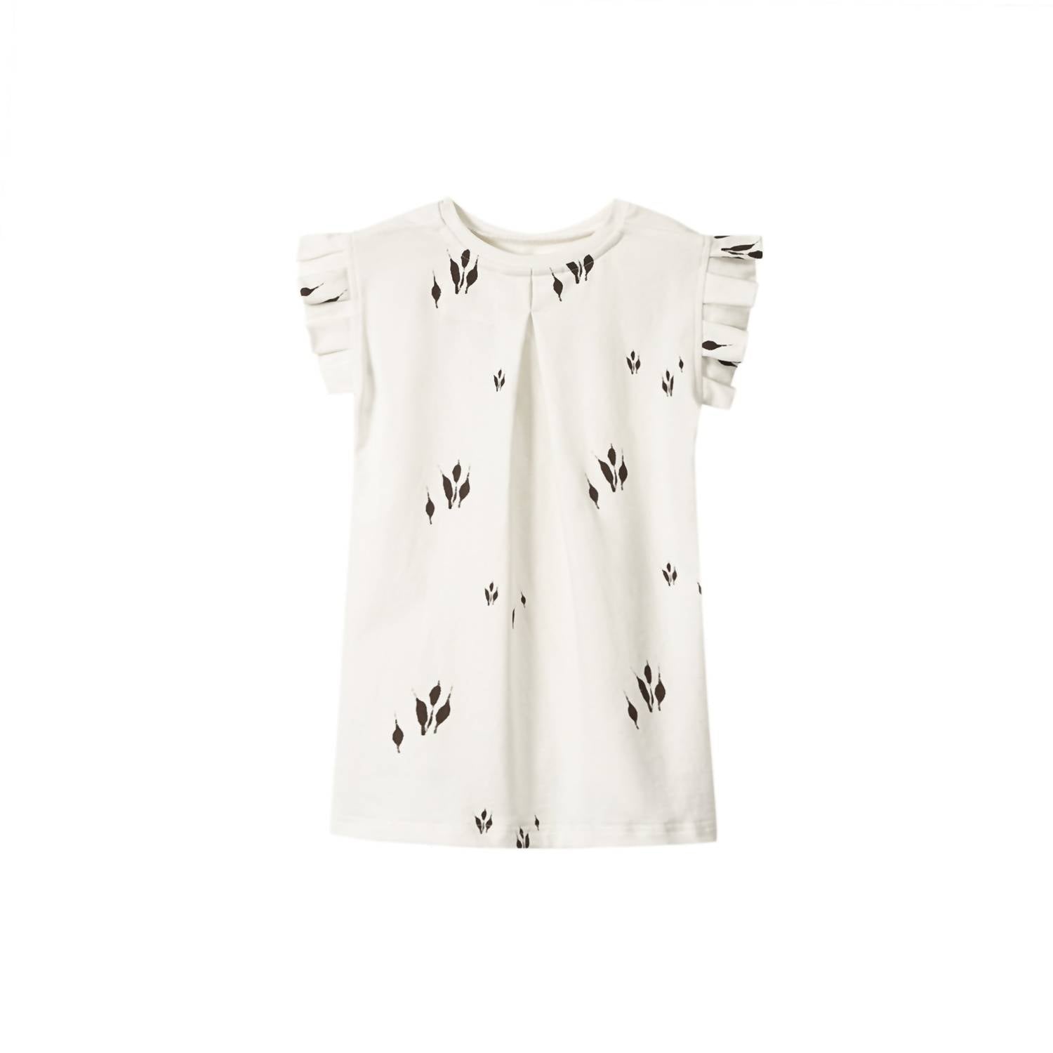 Omamimini - Girls Jersey Dress with Box Pleated Sleeve