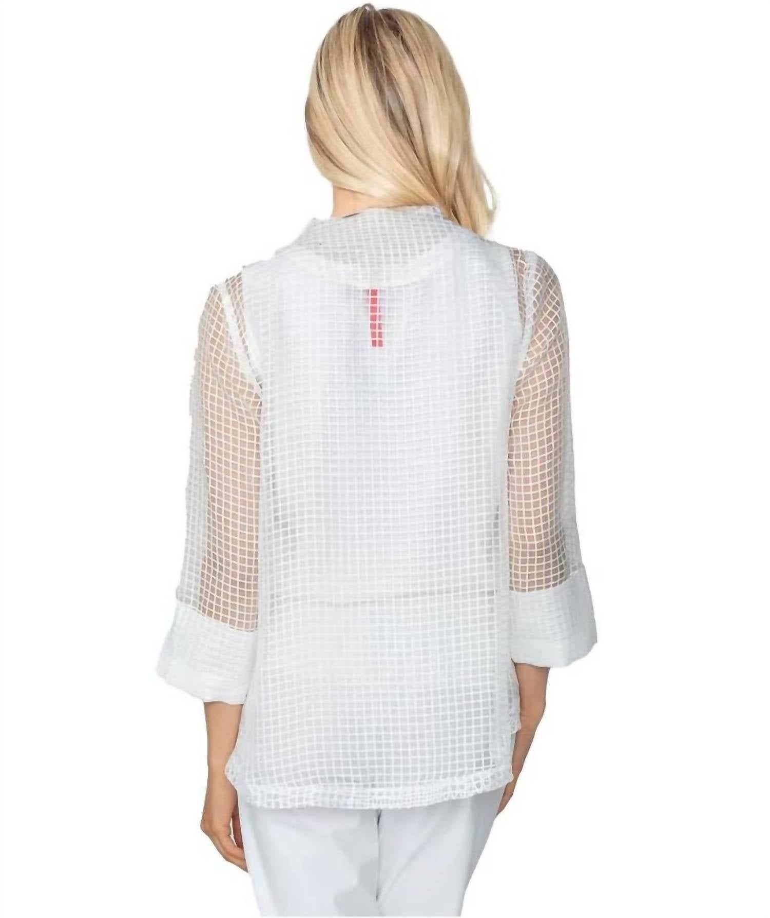Ic Collection - Print Mix One-button Jacket With Asymmetric Hemline