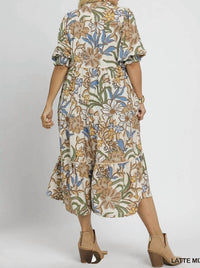 Umgee - Crew Neck Midi Fall Dress