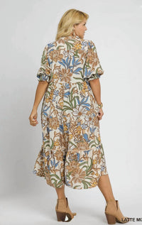 Umgee - Crew Neck Midi Fall Dress