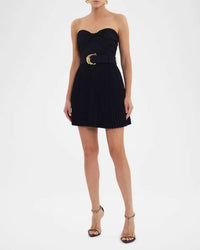REBECCA VALLANCE Lucine Mini Dress in black - women's dress - detail view