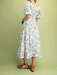 Gigio - Palm Print Midi Dress