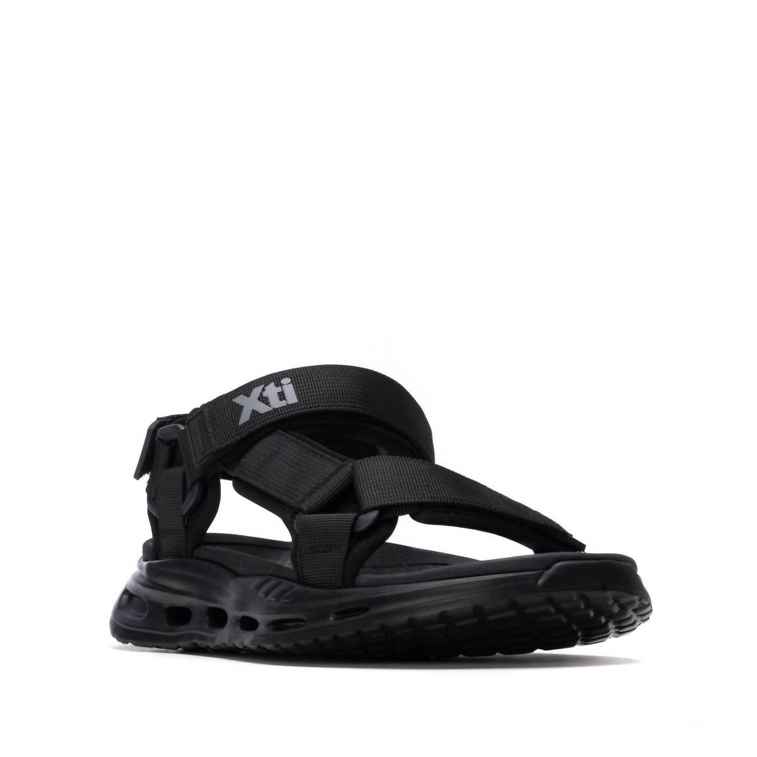 Xti Men's Airsole Ergonomic T-strap Sandals in black - men's sandal