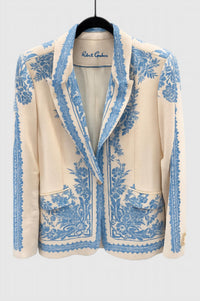 Robert Graham - Penelope Floral Linen One-Button Jacket