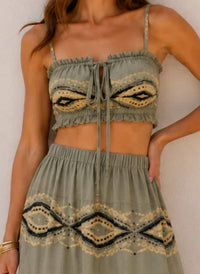 Mystery Resort - Santorini Mosaic Maxi Skirt Set