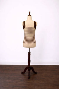 Very J - Women's Ocean Breeze Crochet Striped Knit Tank Top