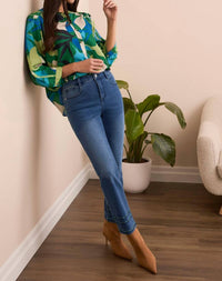 Tribal - Audrey Straight Crop Jeans With Embroidery