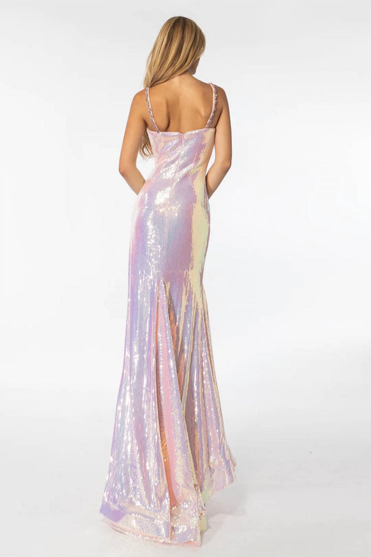 Ava Presley - Iridescent Sequin Gown With Slit