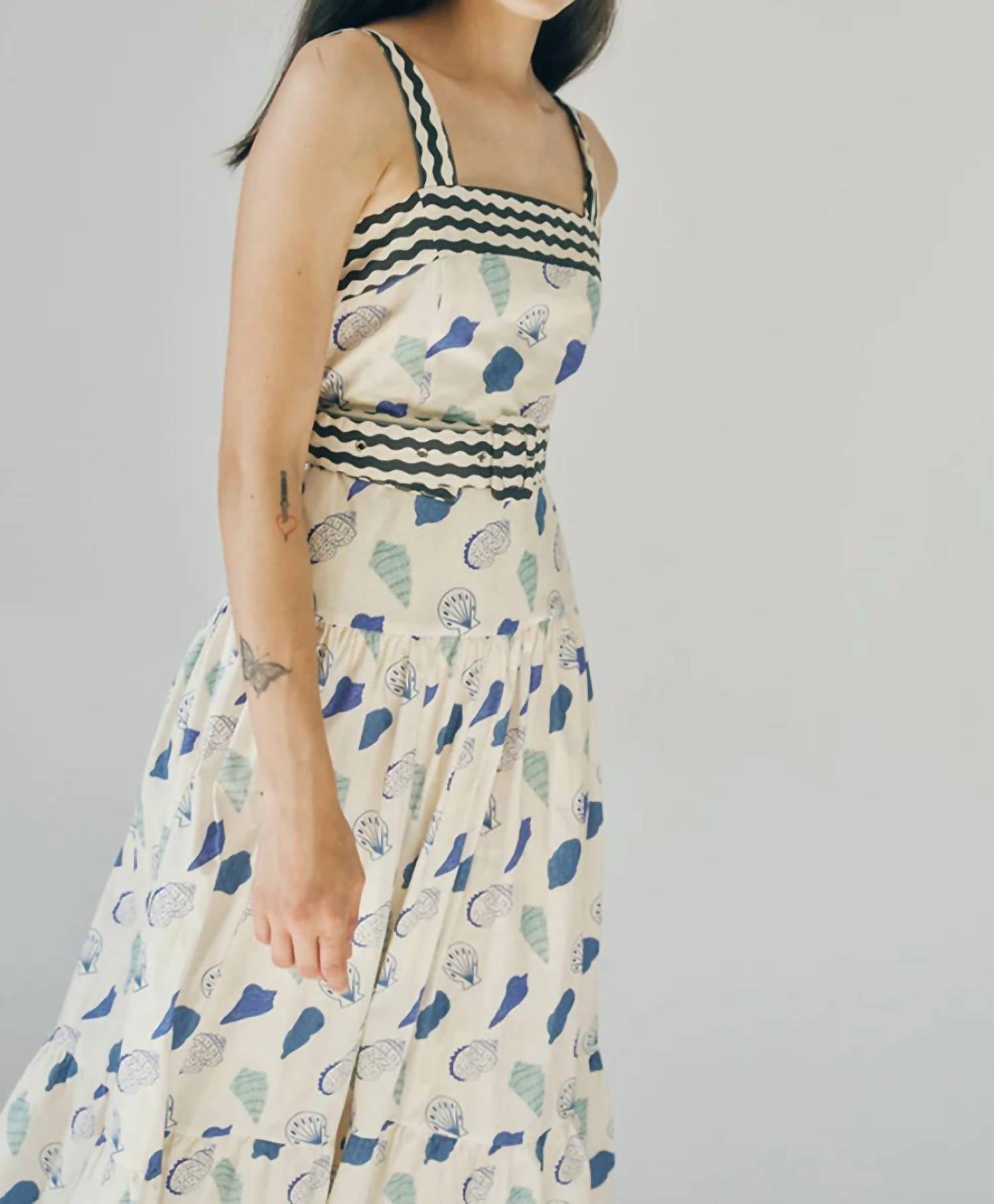 Maude Club - Wide Shoulder Straps Midi Sundress