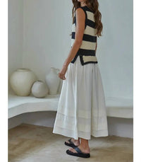 By Together - Cotton Striped Combo Midi Dress