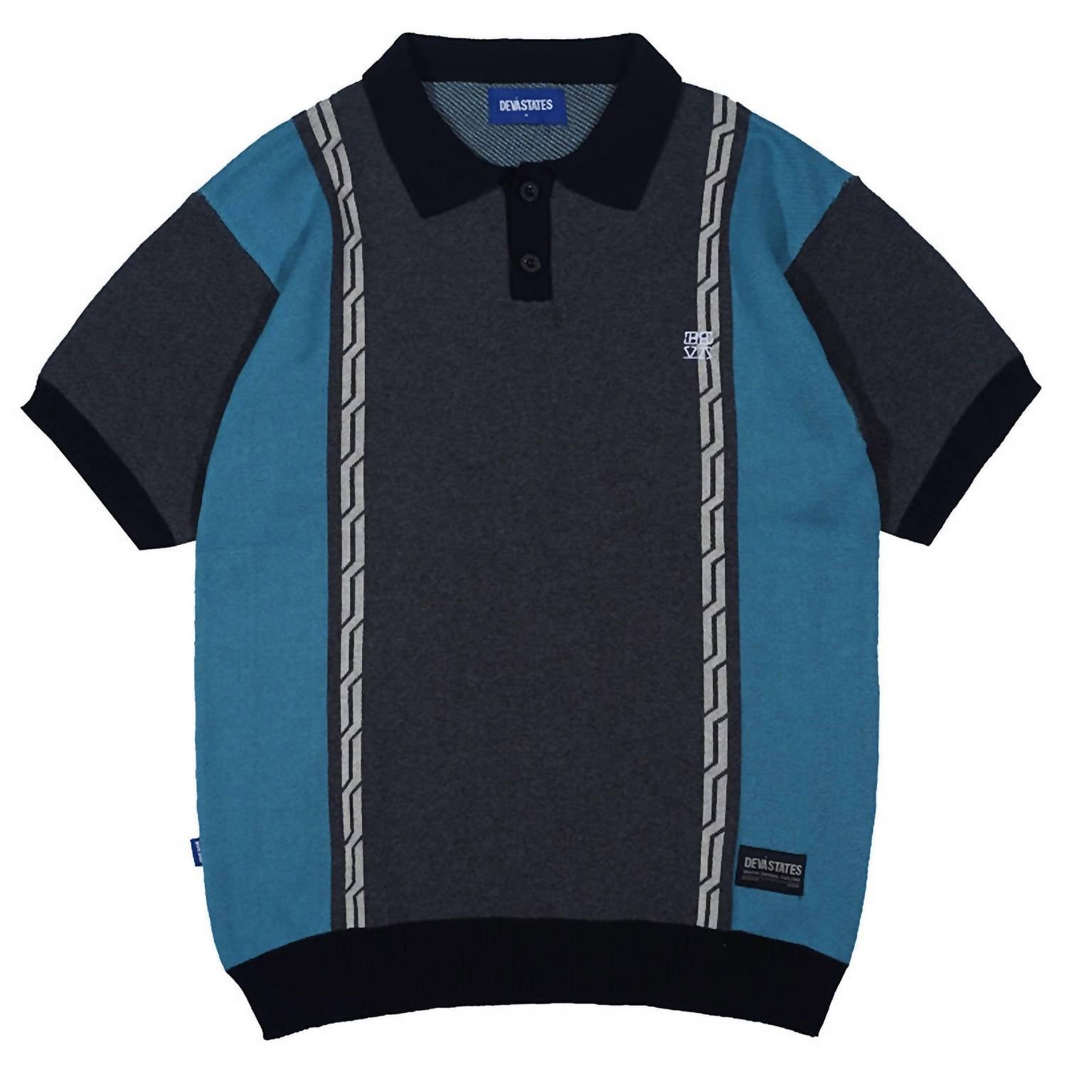 Devá States - Men's Chain Jacquard Knit Short Sleeve Polo Shirt