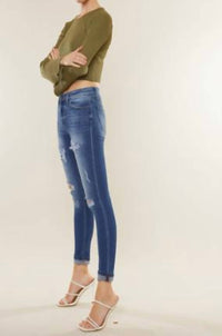 KanCan High Rise Ankle Skinny Jeans in medium wash - women's jeans - alternate view