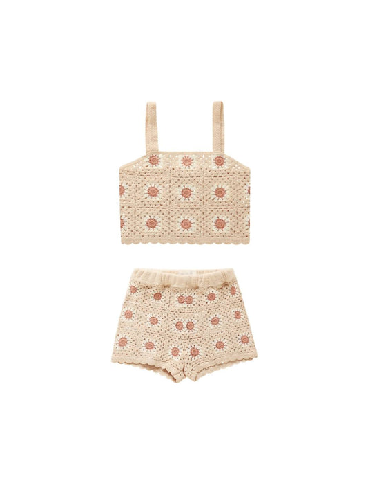 Rylee + Cru - Girls Crochet Summer Top and Short Set