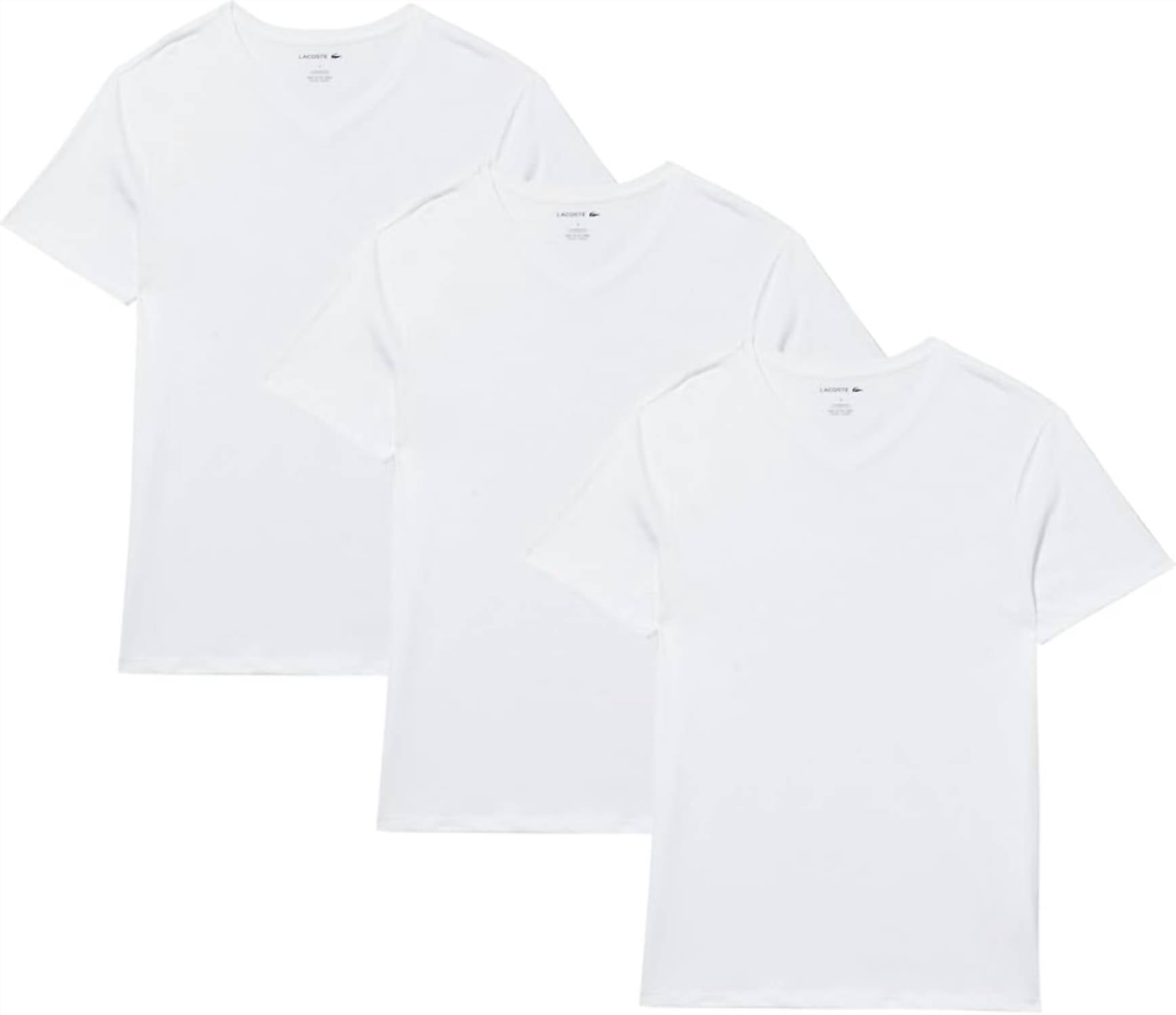 Lacoste - Men's Essentials 3-pack Slim Fit V-neck T-shirts