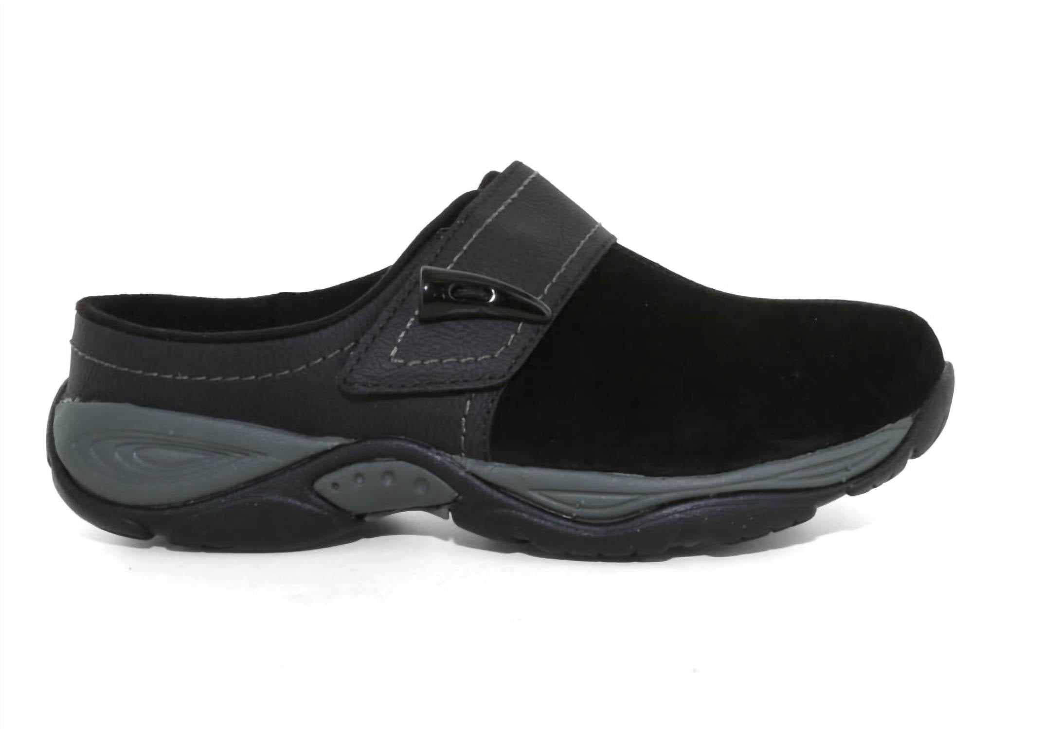 easy spirit Women's Eliana Slip-on Mule in black suede - women's shoe - view 6