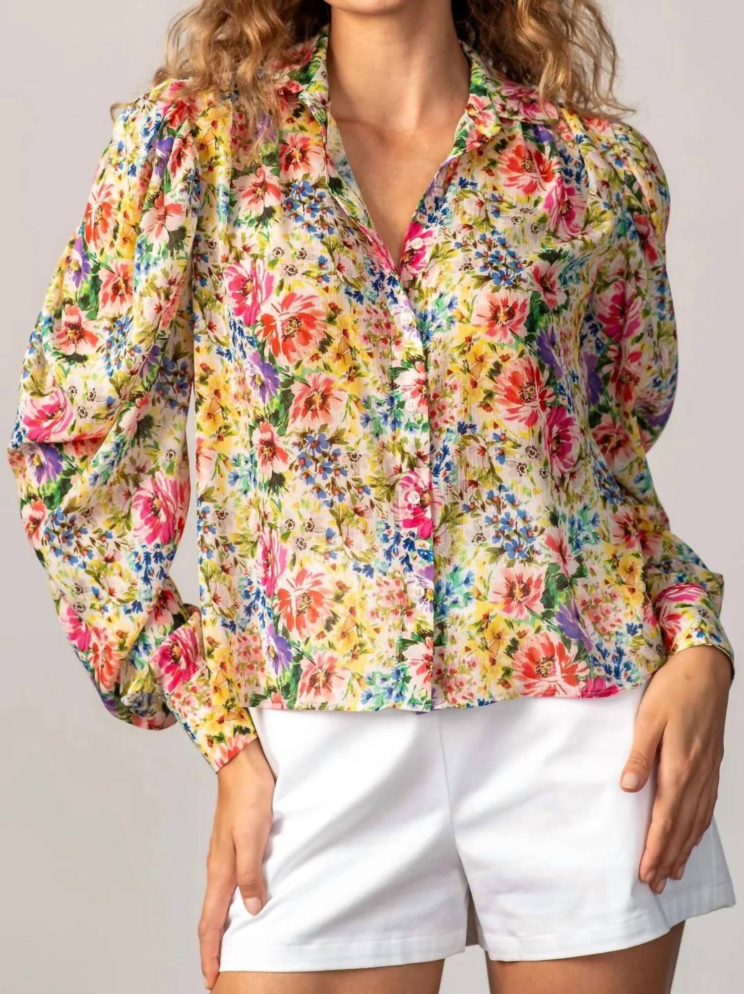 Lavender Brown - Sayler Floral Top