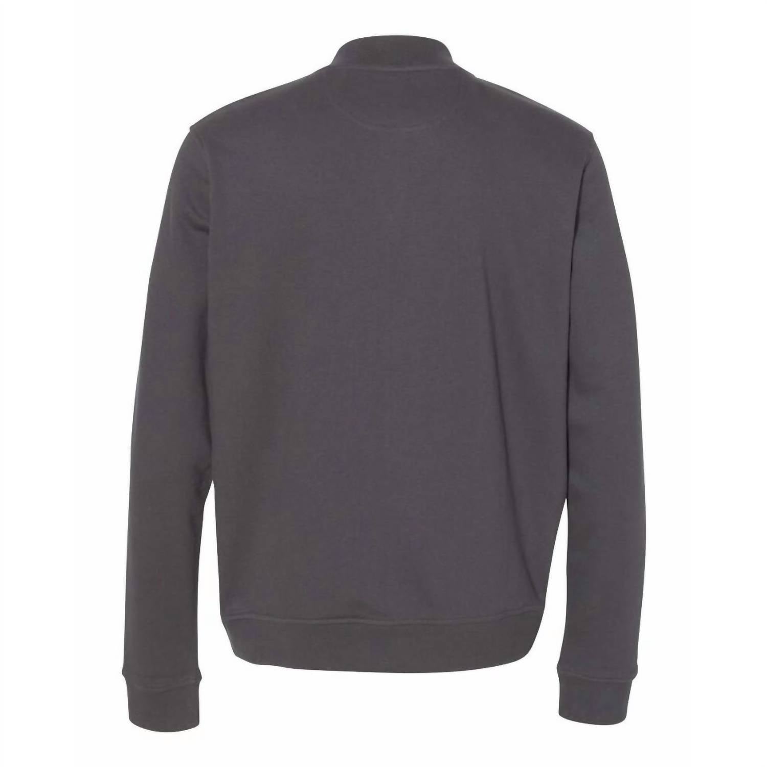 Champion Men Varsity Bomber Jacket in charcoal gray - men's jacket - detail view