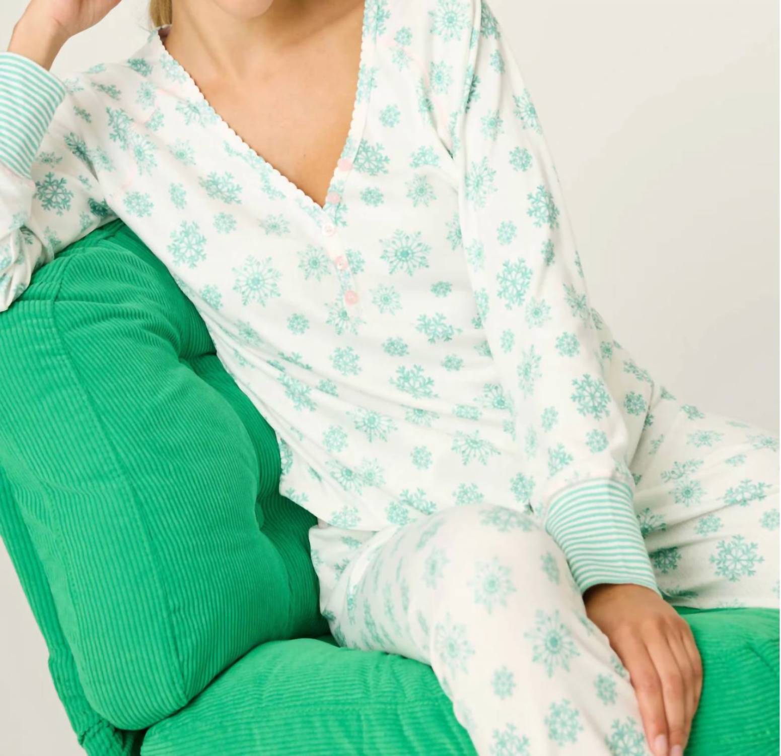 Pj Salvage - Snowflake Wishes Pointelle Pants Set