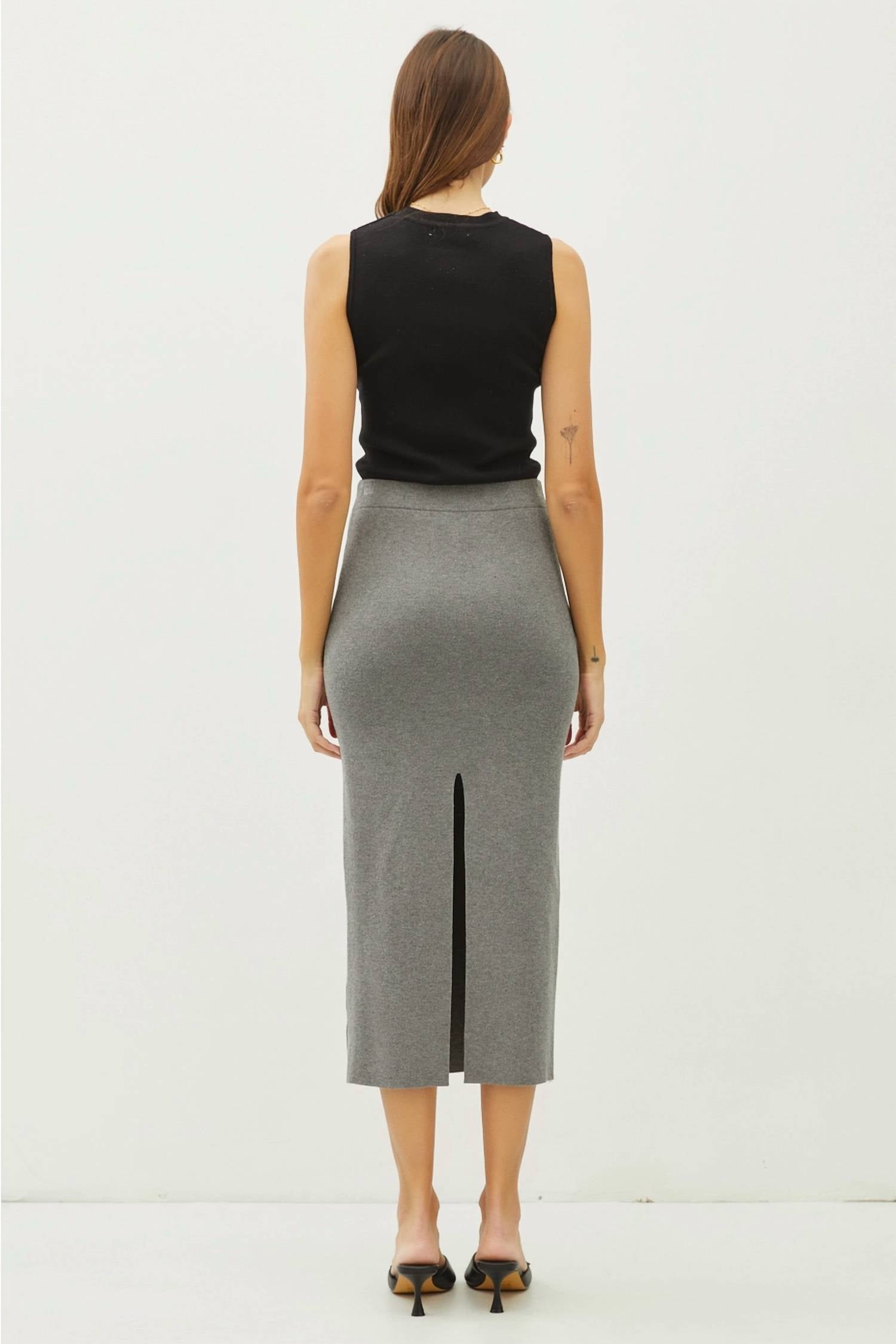Be Cool - Knitted High Rise Midi Skirt
