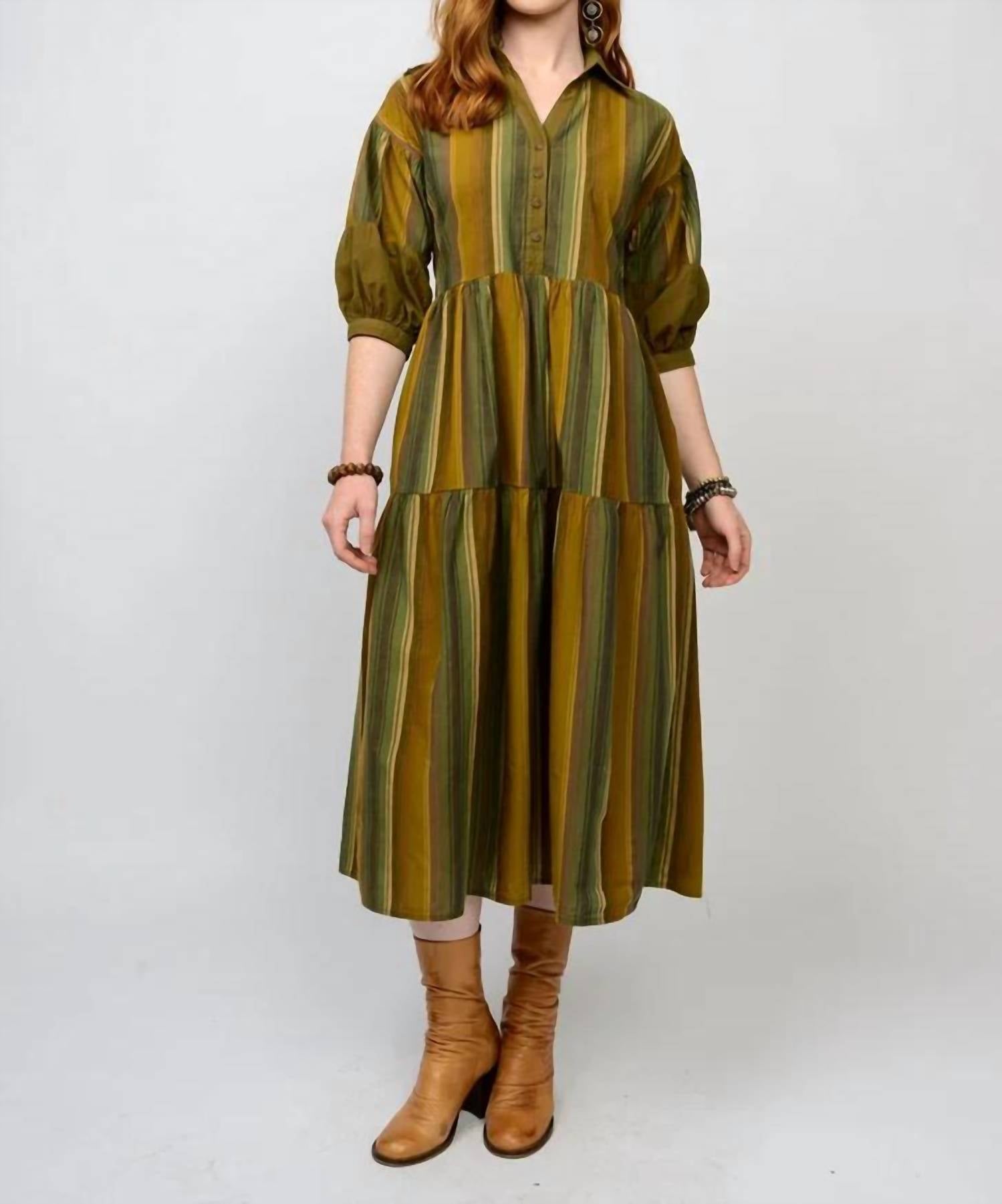 Sister Mary - Fall Night Stripe Dress