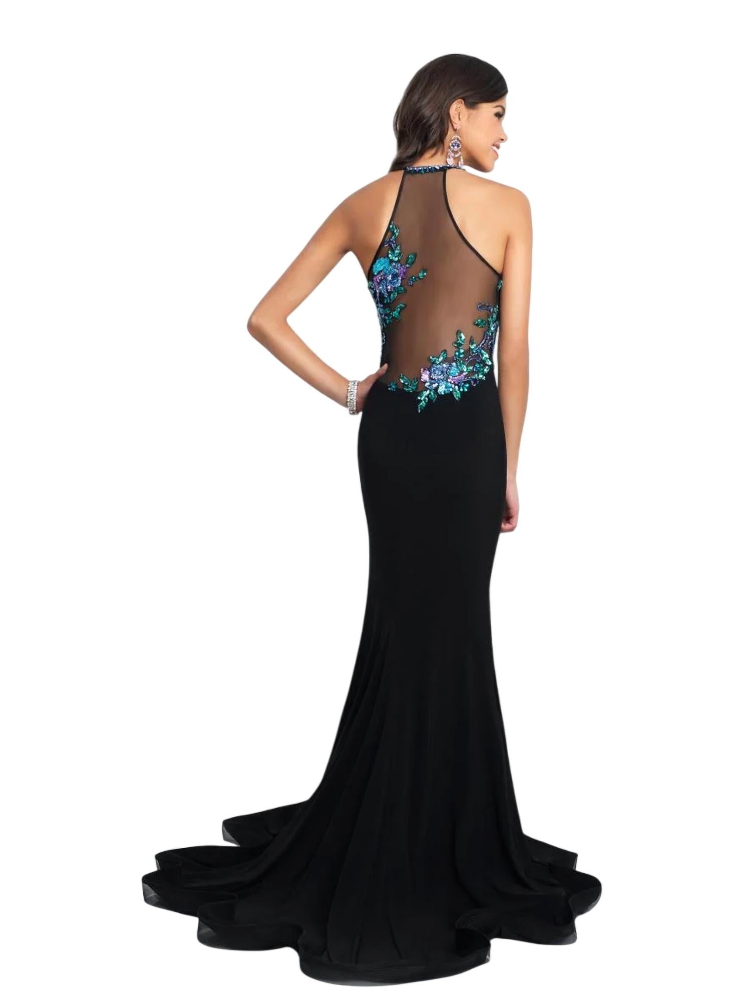 Blush Prom - Sheer High Neck Beaded Prom Dress